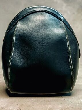 Delvaux Black Leather Amitié Backpack  Authenticated Vintage with COA Rare!